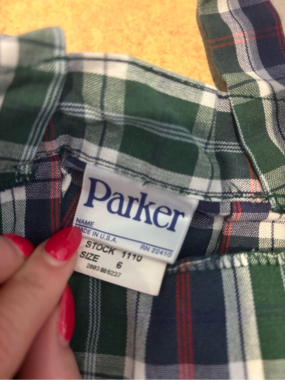 Parker Green Navy Red Plaid Pinafore Dress